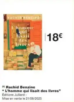 Monoprix Rachid benzine l'homme qui lisait des livres offre