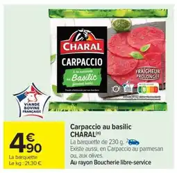 Carrefour Market Carpaccio Au Basilic Charal offre