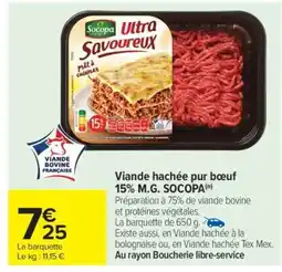 Carrefour Market Viande hachée pur boeuf 15% M.G. SOCOPA offre