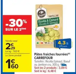 Carrefour Market Pâtes fraiches fourrées CARREFOUR offre