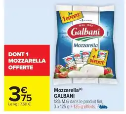 Carrefour Market Mozzarella Galbani offre