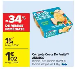 Carrefour Market Compote Coeur De Fruits ANDROS offre