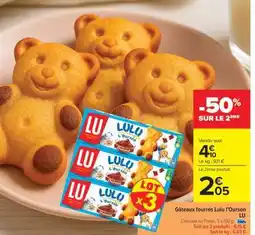 Carrefour Market Gâteaux fourrés Lulu l'Ourson offre