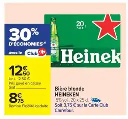 Carrefour Market Bière Blonde Heineken offre