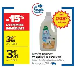 Carrefour Market Lessive liquide CARREFOUR ESSENTIAL offre