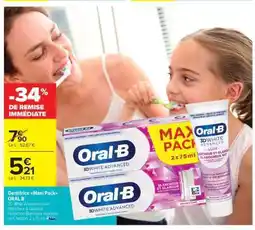 Carrefour Market Dentifrice 'Maxi Pack' ORAL B offre