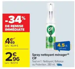 Carrefour Market SPRAY NETTOYANT MÉNAGER “CIF” offre