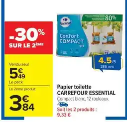 Carrefour Market Papier toilette CARREFOUR ESSENTIAL offre