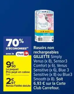 Carrefour Rasoirs Non Rechargeables GILLETTE offre