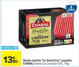 Carrefour Steaks hachés Le Grand Cru surgelés CHARAL offre