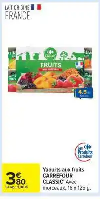 Carrefour Yaourts aux fruits CARREFOUR CLASSIC' offre