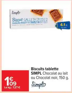 Carrefour Biscuits tablette SIMPL offre