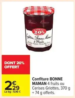 Carrefour Confiture 'Bonne Maman' offre