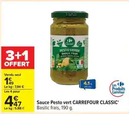 Carrefour Sauce Pesto vert CARREFOUR CLASSIC' offre