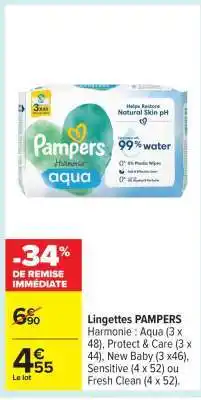 Carrefour Lingettes Pampers offre