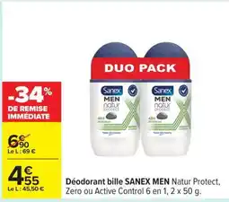 Carrefour Déodorant bille SANEX MEN Natur Protect offre