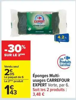 Carrefour Éponges Multi-usages CARREFOUR EXPERT Verte, par 6 offre
