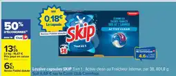 Carrefour Lessive capsules SKIP 3 en 1 offre