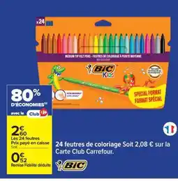 Carrefour BIC KIDS 24 feutres de coloriage offre