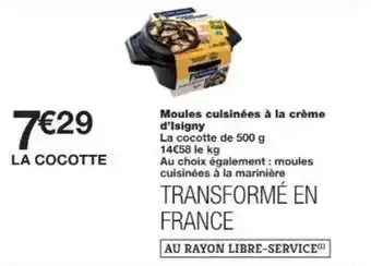 Monoprix Moules cuisinées à la crème d'isigny offre