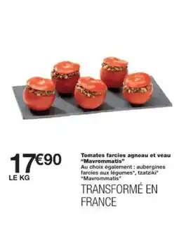 Monoprix Tomates farcies agneau et veau mavrommatis offre