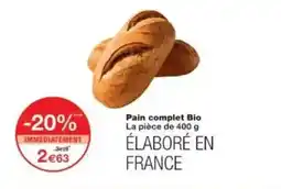 Monoprix Pain complet bio offre