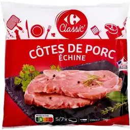 Carrefour Market CARREFOUR CLASSIC' Côtes de porc congelées offre