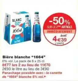 Monoprix Bière blanche 1664 offre