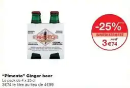 Monoprix Pimento ginger beer offre
