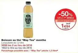 Monoprix Boisson au thé may tea menthe offre