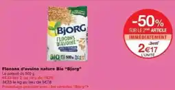 Monoprix Flocons d'avoine nature bio bjorg offre