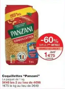 Monoprix Coquillettes panzani offre