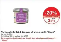 Monoprix Tartinable de saint-jacques et citron confit algaé offre