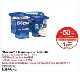 Monoprix Danone à la grecque straciatella offre