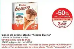 Monoprix Cônes de crème glacée kinder bueno offre