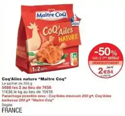 Monoprix Coq'ailes nature maître coq offre