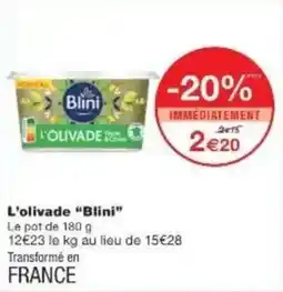 Monoprix L'olivade blini offre