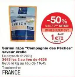 Monoprix Surimi râpé compagnie des pêches saveur crabe offre