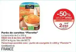 Monoprix Purée de carottes florette offre