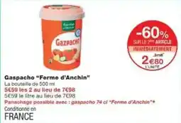 Monoprix Gaspacho ferme d'anchin offre