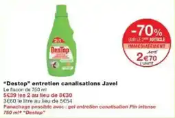Monoprix Destop entretien canalisations javel offre
