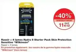 Monoprix Rasoir + 4 lames hydro 5 starter pack skin protection sensitive wilkinson offre