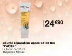 Monoprix Baume réparateur après-soleil bio patyka offre