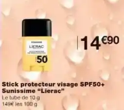 Monoprix Stick protecteur visage spf50+ sunissime lierac offre