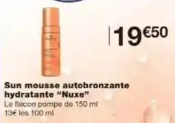 Monoprix Sun mousse autobronzante hydratante nuxe offre
