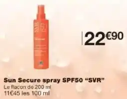 Monoprix Sun secure spray spf50 svr offre