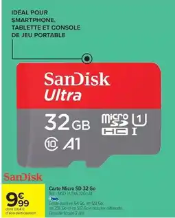 Carrefour Drive U - carte micro sd 32 go offre