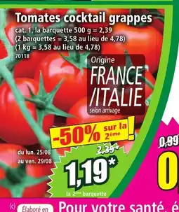 Norma Tomates cocktail grappes offre