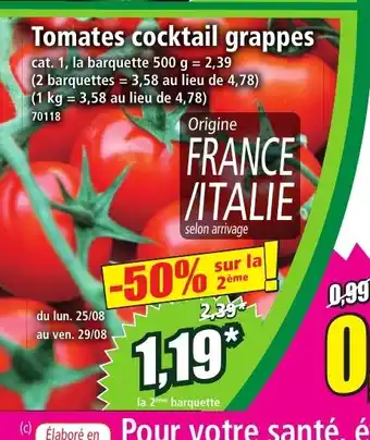 Norma Tomates cocktail grappes offre