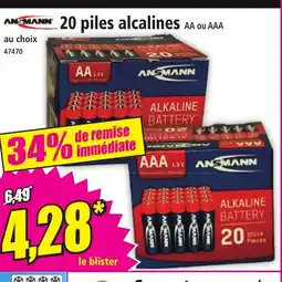 Norma 20 piles alcalines offre